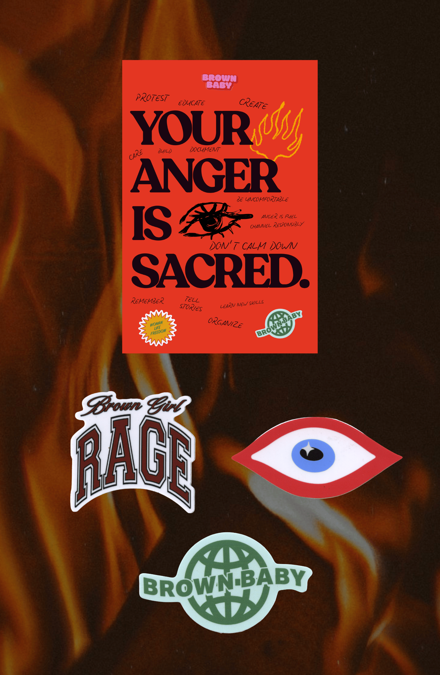 Brown Girl Rage Sticker & Postcard Collection