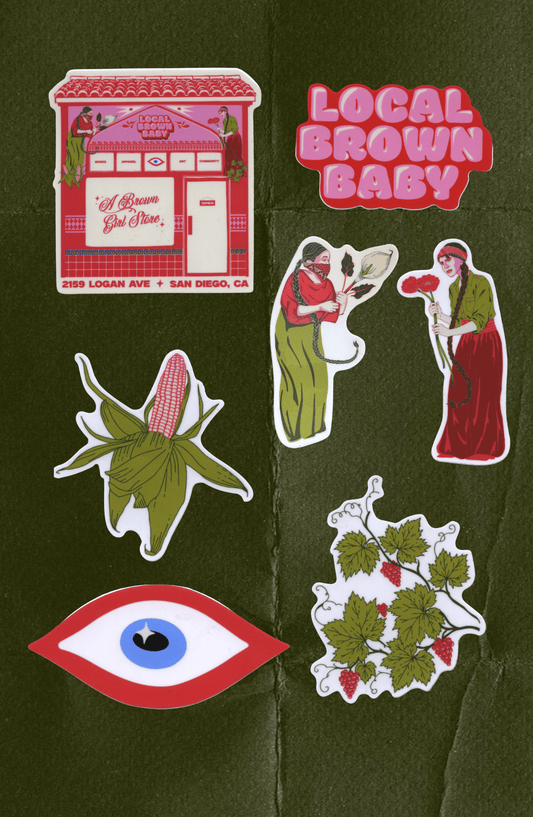 Local Brown Baby Storefront Sticker Set